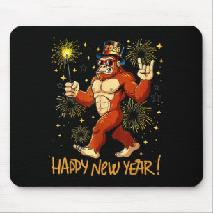 Funny Happy New Year 2026 Bigfoot Lovers New Years Mouse Mat