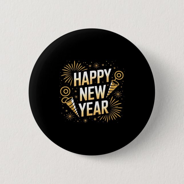 Funny Happy New Year Couple Matching  6 Cm Round Badge (Front)
