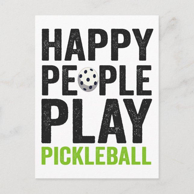 Funny Happy People Play Pickleball Dink Sport Gift Postcard (Front)