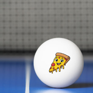 Funny Happy Pizza Slice with Stretchy Cheese Cute Ping Pong Ball