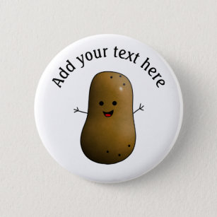 Funny Happy Potato Personalised 6 Cm Round Badge