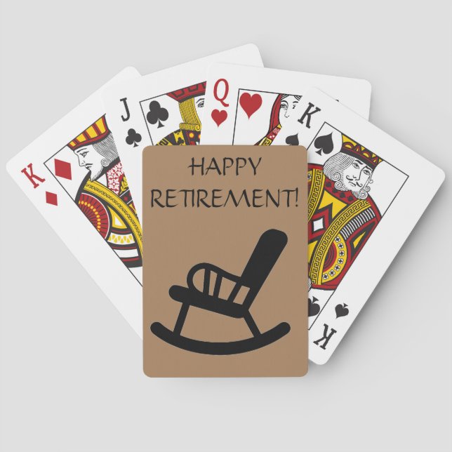 Funny Happy Retirement Personalised Gift Playing Cards (Back)