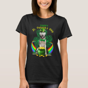 Funny Happy St Patricks Day Husky Leprechaun Hat S T-Shirt