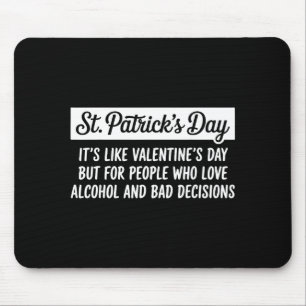 Funny Happy St Patricks Day Irish Shamrock Lucky M Mouse Mat