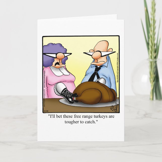 Funny Happy Thanksgiving Humor Greeting Card (Front)