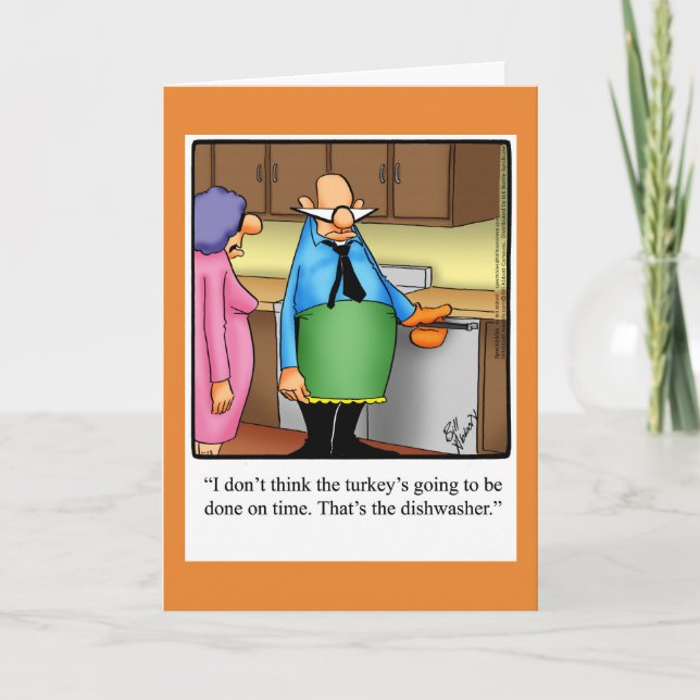 funny Happy Thanksgiving Humour Greting Card (Front)