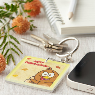 Funny Happy Thanksgiving Key Ring