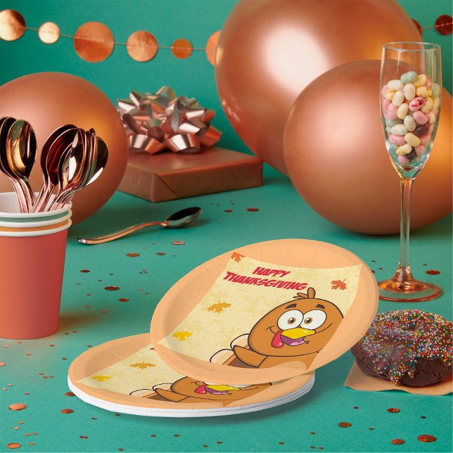 Funny Happy Thanksgiving Paper Plate (Creator Uploaded)