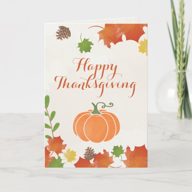 Funny Happy Thanksgiving Pumpkin Greeting Card (Front)