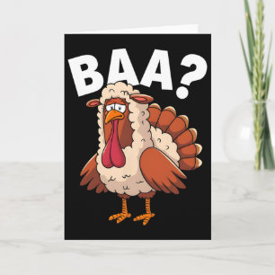 Funny Happy Thanksgiving Turkey A Lamb Costume Card