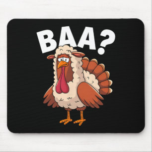 Funny Happy Thanksgiving Turkey A Lamb Costume Mouse Mat