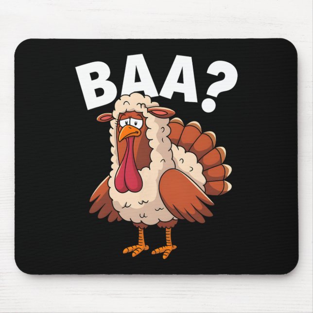 Funny Happy Thanksgiving Turkey A Lamb Costume  Mouse Mat (Front)
