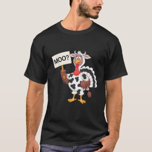 Funny Happy Thanksgiving Turkey Moo Cow Costume  T-Shirt