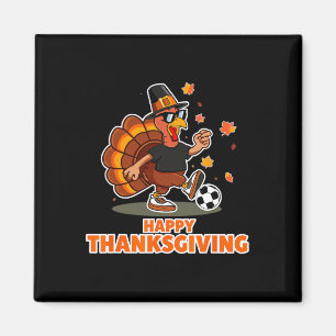 Funny Happy Thanksgiving Turkey Soccer Lovers Boys Magnet