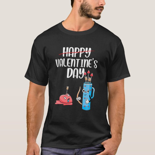Funny Happy Valentine's Day Anti Valentine Couple T-Shirt (Front)