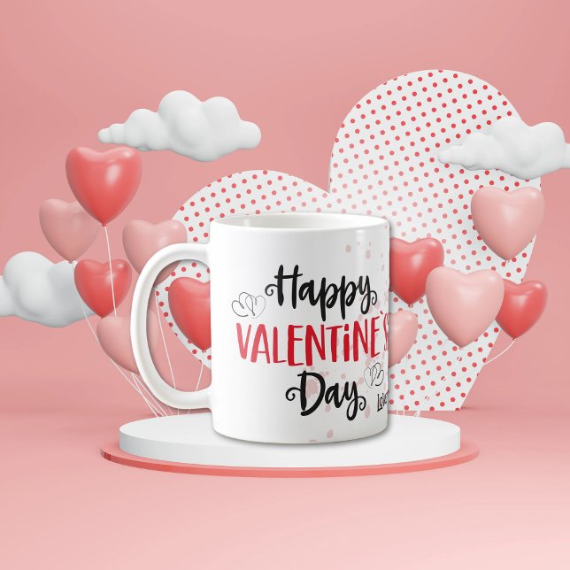 Funny Happy Valentines Day Black Cat Lover Coffee Mug (Creator Uploaded)