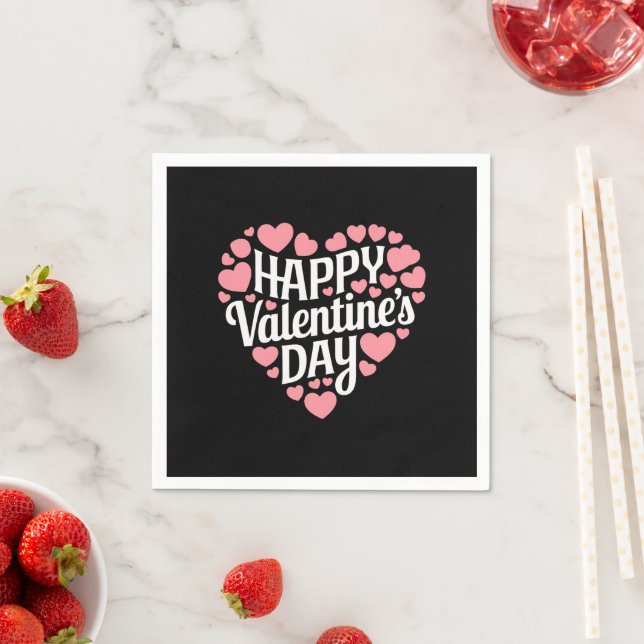 Funny Happy Valentines Day Heart Love Valentine  Napkin (Insitu)
