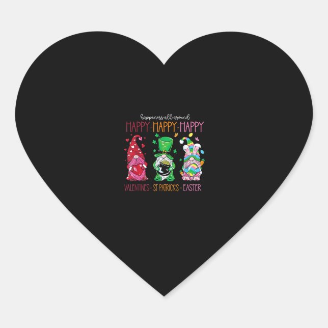 Funny Happy Valentines St Patrick Easter Happy Hol Heart Sticker (Front)