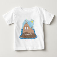 Funny happy walrus cartoon illustration
