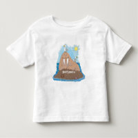 Funny happy walrus cartoon illustration