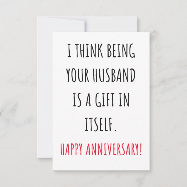 Funny happy wedding anniversary card for her  (Front)