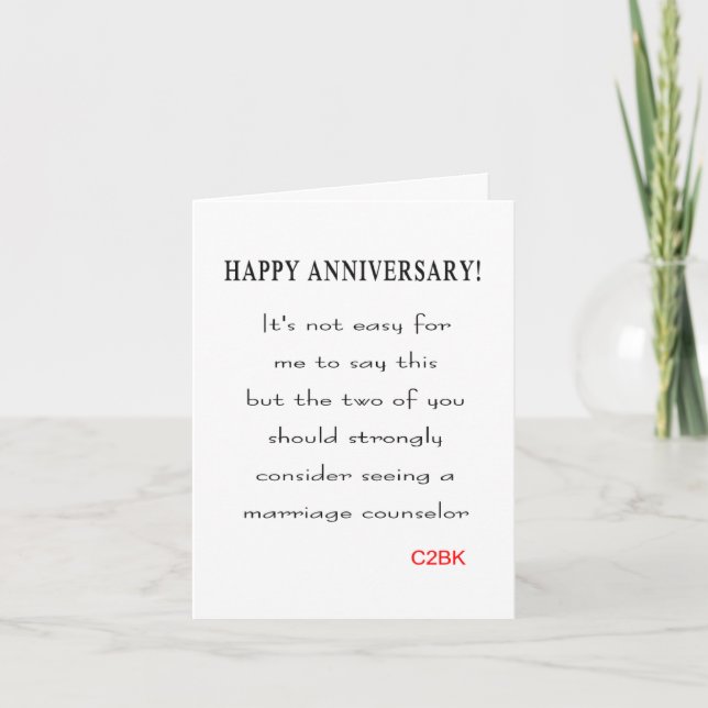 funny happy wedding anniversary wish card (Front)