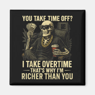 Funny Hardworking Hustle Money Making Halloween La Magnet