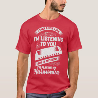 Funny Harmonica Player Musician Gift  T-Shirt