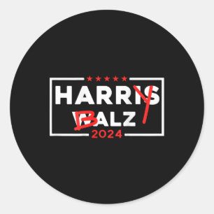 Funny Harris W 24 Harry B 2024 Meme Democratic On  Classic Round Sticker