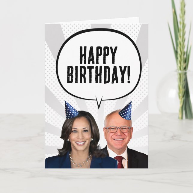 Funny Harris Walz Birthday Card (Front)
