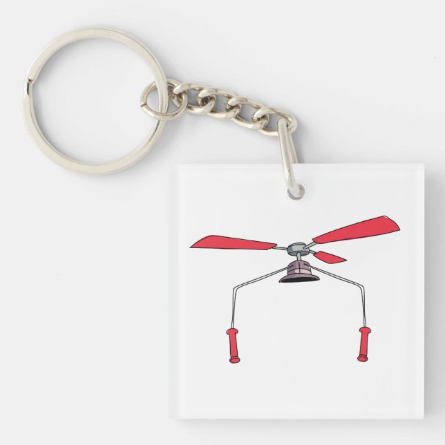 Funny Hat Gadget Helicopter. Key Ring (Front)