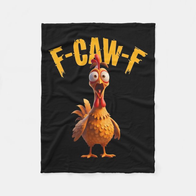 Funny Haunted Chicken F-caw-f Tee  Fleece Blanket (Front)