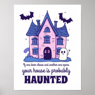 Funny Haunted House Quote Horror Movie Halloween Poster