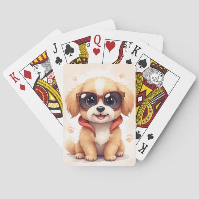 Funny Havanese Kawaii Dog Playing Cards (Back)