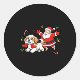 Funny Havanese Santa Claus Boots Christmas Womens  Classic Round Sticker