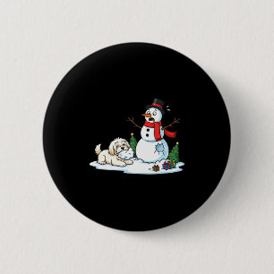 Funny Havanese Snowman Christmas Tree Xmas Womens 6 Cm Round Badge