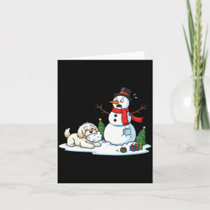 Funny Havanese Snowman Christmas Tree Xmas Womens Card