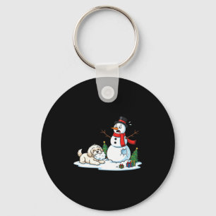 Funny Havanese Snowman Christmas Tree Xmas Womens  Key Ring