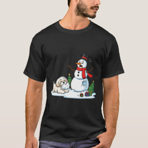 Funny Havanese Snowman Christmas Tree Xmas Womens T-Shirt