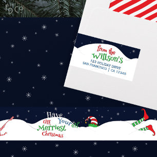 Funny Have Your Elf Christmas Snow Crash-Landing Wrap Around Label