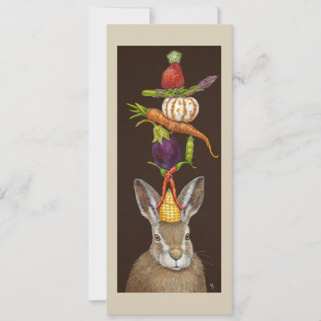 Funny Havest Hare flat  card (Front)