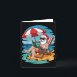 Funny Hawaii Beach Christmas In July Santa Reading Card<br><div class="desc">Funny Hawaii Beach Christmas In July Santa Reading A Book</div>