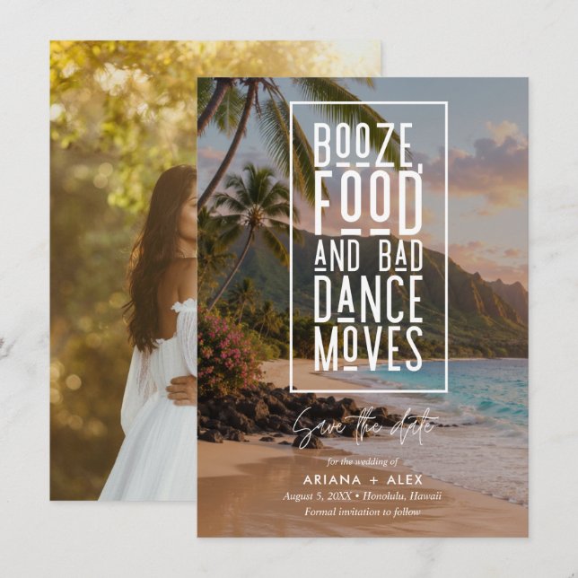 Funny Hawaii Destination Photo Wedding Save The Date (Front/Back)