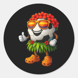 Funny Hawaii Soccer Ll Hawaiian Tropical Summer Va Classic Round Sticker