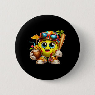 Funny Hawaii Softll Ll Hawaiian Tropical Summer Va 6 Cm Round Badge