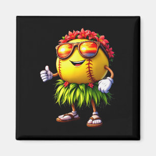 Funny Hawaii Softll Ll Hawaiian Tropical Summer Va Magnet