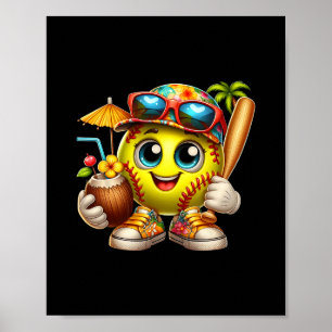 Funny Hawaii Softll Ll Hawaiian Tropical Summer Va Poster