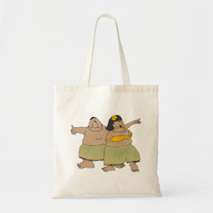 Funny Hawaiian Hula Dancers Cartoon Tote Bag