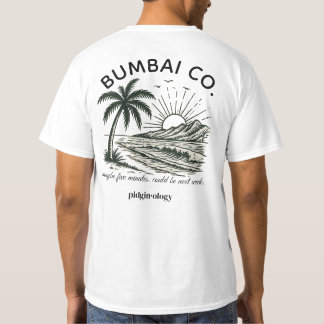 Funny Hawaiian Pidgin Bumbai Co. Retro Surf White T-Shirt