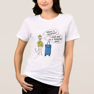 Funny Hawaiian Shirt Cat Vacation T-Shirt